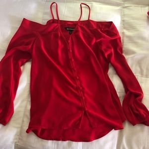 Off the Shoulder Red Festive Top